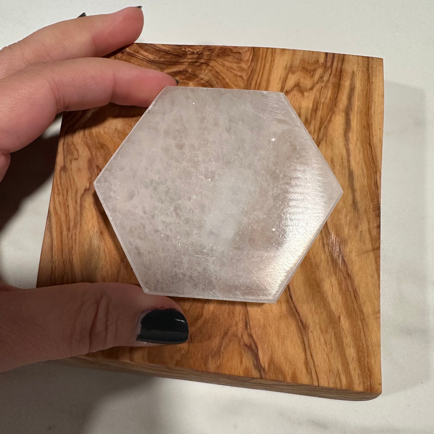 Selenite Hexagon Charging Plate