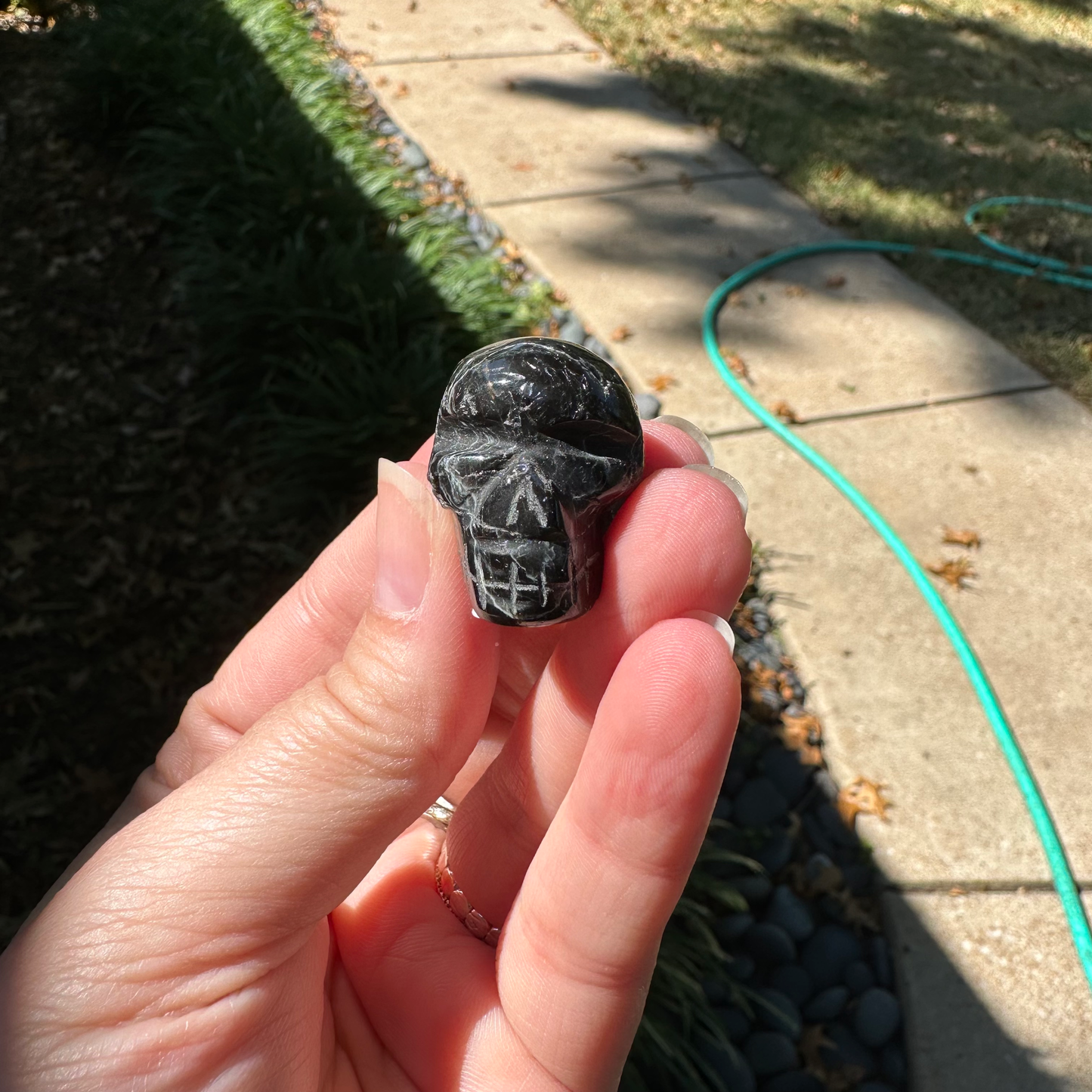 Black Tourmaline Mini Skull