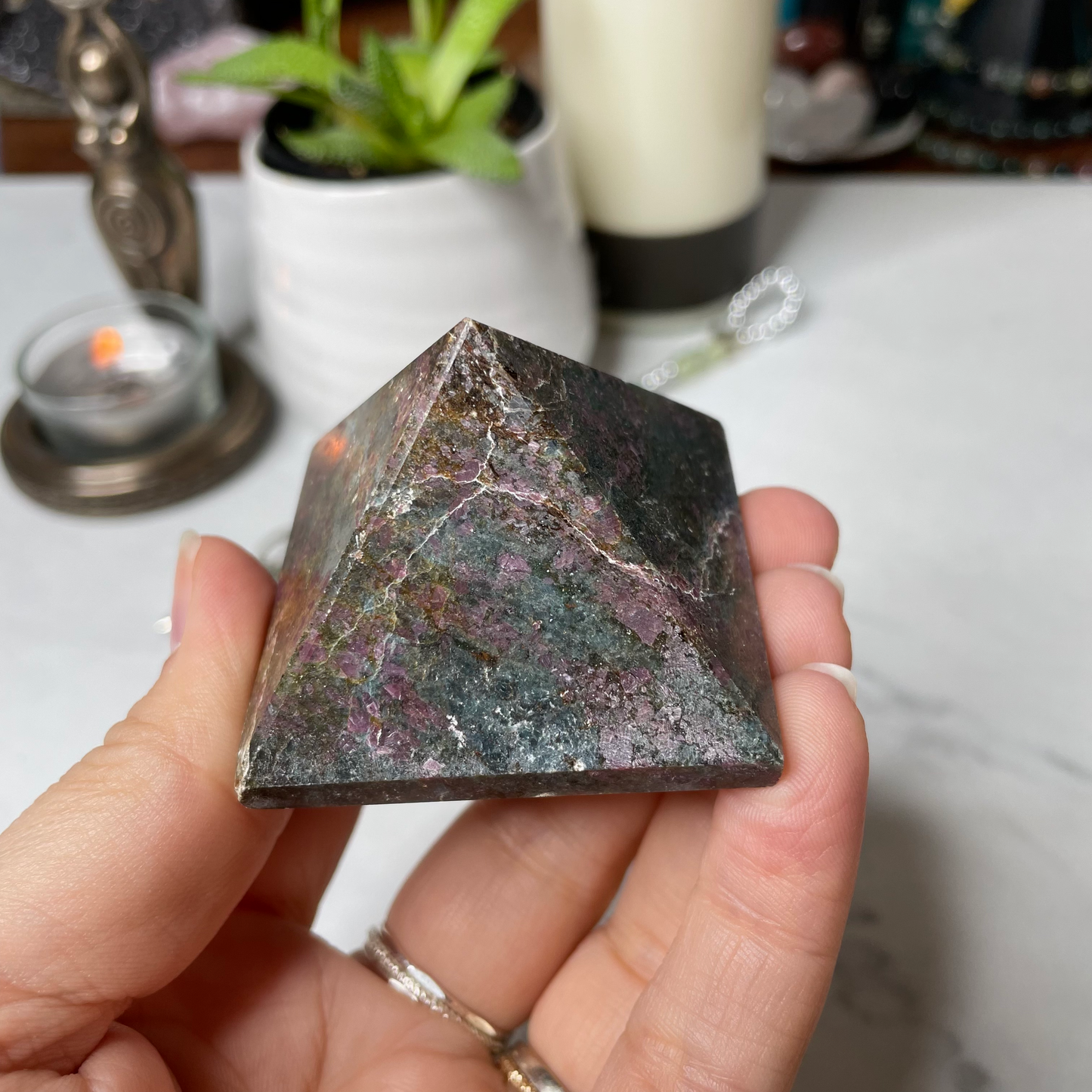 Ruby Fuchsite mini pyramid