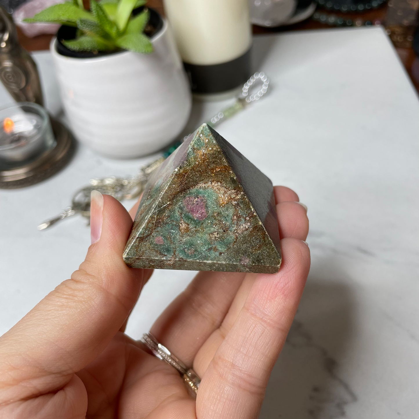 Ruby Fuchsite mini pyramid