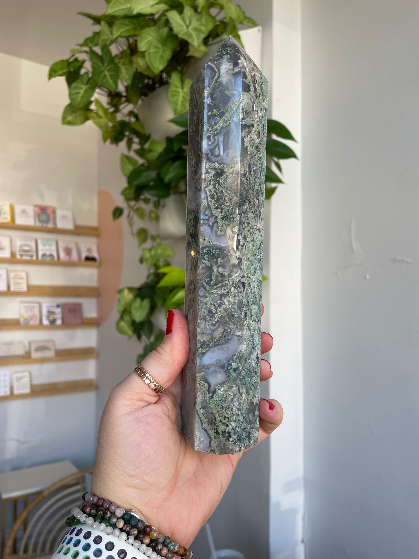 Moss Agate Extra-Large Tower, #450